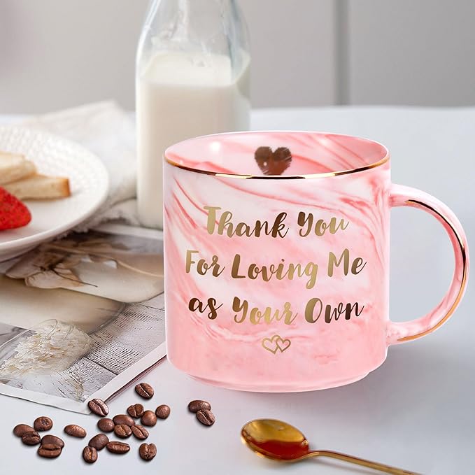 Ulrhpc Mothers Day Gifts for Step Mom: 12 OZ Funny Coffee Mug for Mom from Daughter Son, Birthday Gifts for Stepmother Mama Wife from Husband