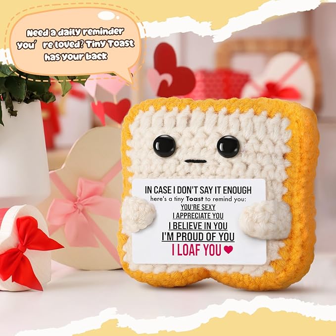 Anniversary Wedding Gifts for Him, Husband, Boyfriend - Valentines Day Romantic Gift for Her, Wife, Girlfriend - Funny"I Loaf You" Sentimental Keepsake - Cute Christmas Decor & Stocking Stuffer