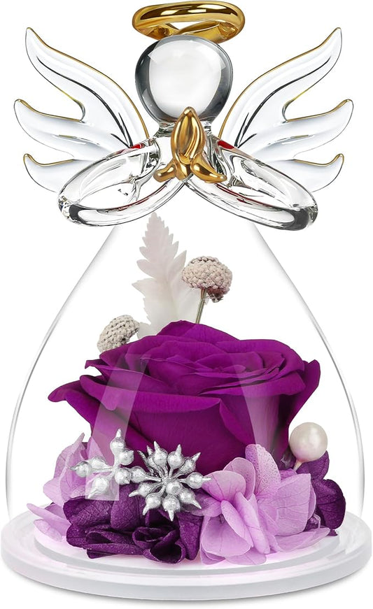 Mothers Day Mom Gifts for Mom,Fresh Flowers for Delivery,Birthday Gifts for Women Her,Preserved Flowers in Angel Figurines,Angel Gifts for Moms Mothers Day Grandma Wife Sister Girlfriend Valentines