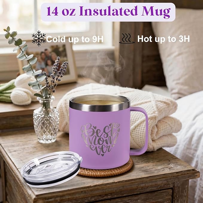Mothers Day Gifts for Mom from Daughter Son Child, Mother Day Gift Basket for Stepmom, Mother-in-Law, Best Mom Ever Gift Box Set with Blanket Coffee Mug Socks Crochet Tulips Flower