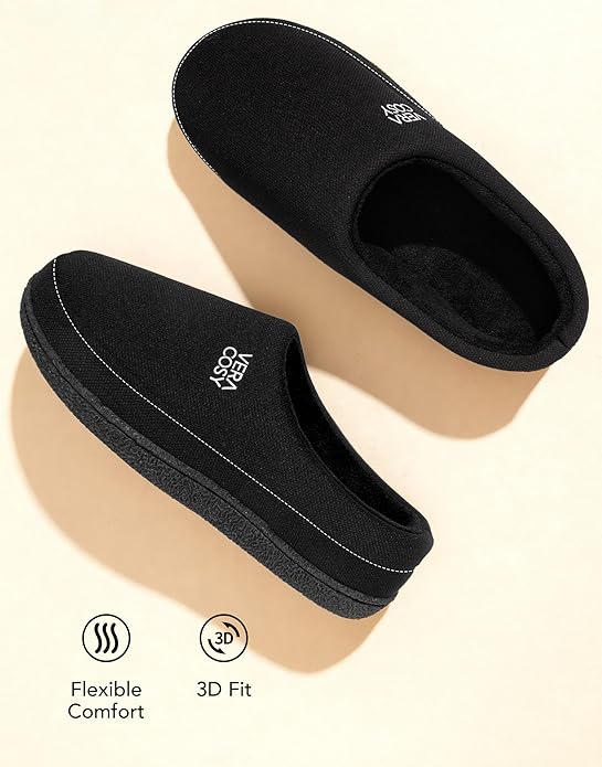 VeraCosy Men's Moccasin Slippers Comfy Soft Durable Slip-on Indoor Memory Foam House Shoes
