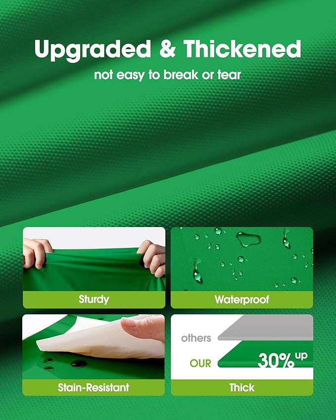 Pureegg Plastic Table Cloth Disposable 20 Pack, 84'' Round Table Cloths, St Patricks Day, Christmas Decorations, Tablecloths, Round, Forest, Emerald, Plastic Cover, Leakproof & Sturdy, Green