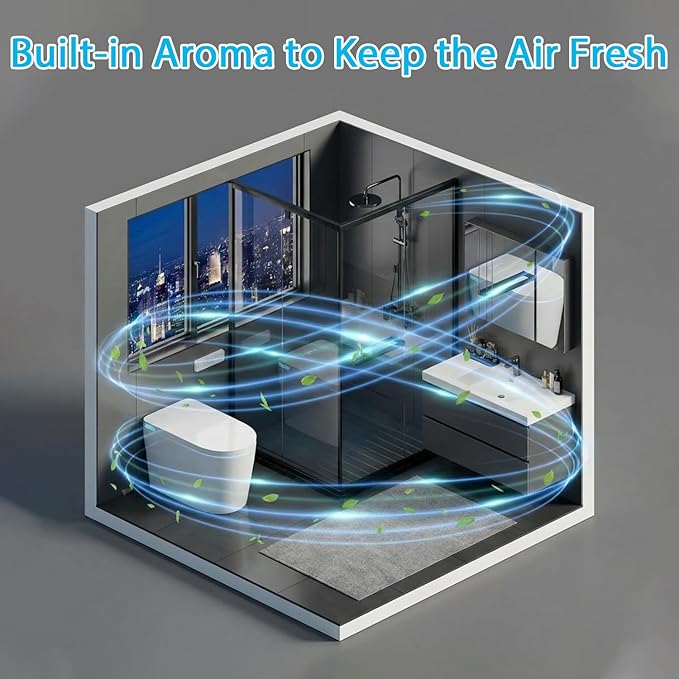TOTTE Luxury Smart Toilet with Bidet Built-in, Auto Open/Close, Dual Auto Power Flush, One Piece Elongated Toilet with Instant Warm Water & Warm Air Dryer, Built-in Aroma System, Japanese Toilets