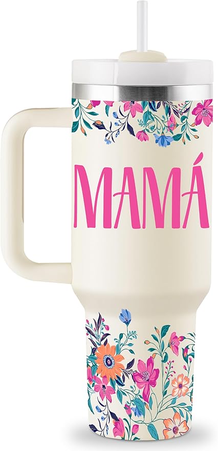 ROSTANTEN Regalos Para Mamá, regalos para mama dia de las madres, Vaso térmico de viaje de 40 oz con tapa y pajita