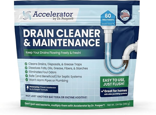 Drain Cleaner & Maintenance - Keeps Drains, Pipes, & Grease Traps Clean and Flowing Smoothly - Eliminates Odors - Non-Toxic & Pesticide-Free - Septic-Friendly - Made in USA
