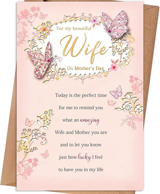 Mother’s Day Card for Wife, Mothers Day Gifts from Husband, Mothers Day Gifts for Wife from Husband