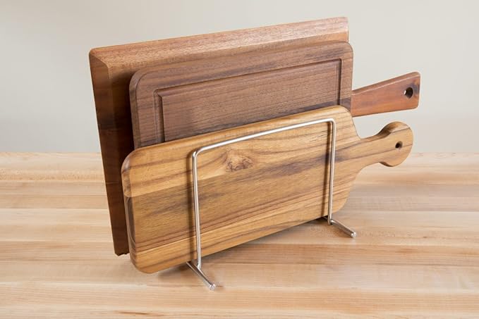 Small Cutting Board Organizer, Lifetime Stainless Steel Stores 1" Thick Baking Pans and Sheets, Fits in Cabinets