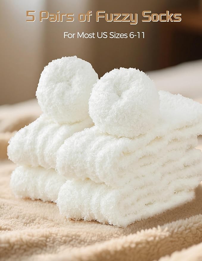 TEHOOK Warm & Cozy Gifts for Women, Fluffy Fuzzy Plush Sleeping Slipper Socks - Soft Warm Fabric