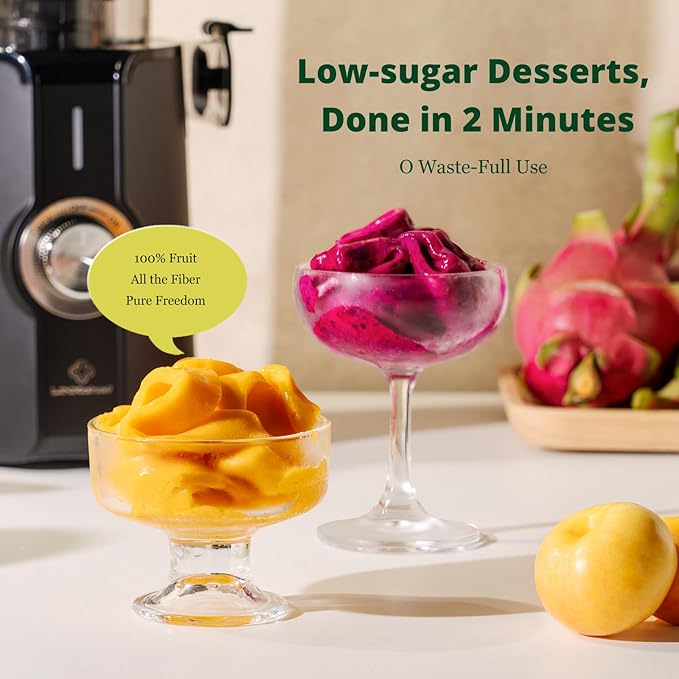 LINKChef Cold Press Juicer Machines, 4.53" Diameter juicers Whole Fruit and Vegetable, 200W Masticating Slow Juicer with Automatic Cutting, BPA-Free, Easy Cleanup & Assembly, Lightweight, Black