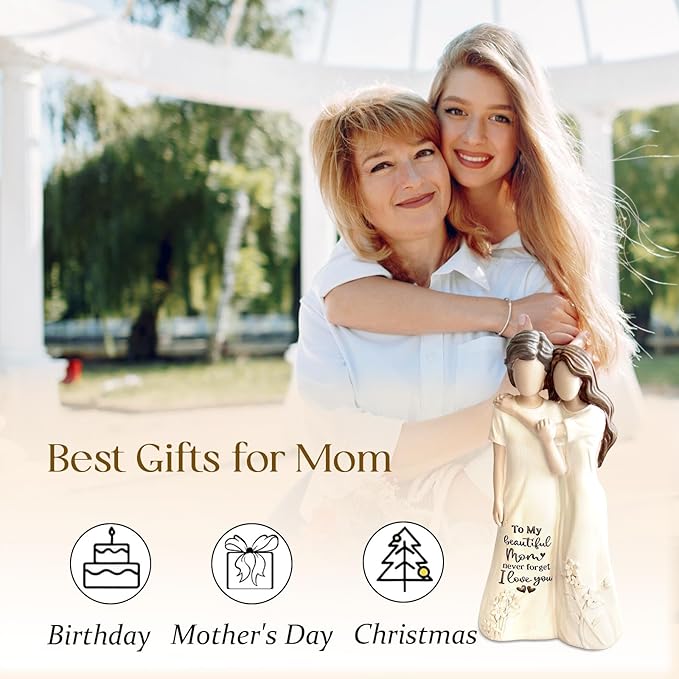 Gift for Mom Mother’s Day，Mom Birthday Gifts from Daughter - Christmas & Thanksgiving Gifts for Moms,Mommy,Mother of the Bride or Mother-in-Law 7.8" Figurines