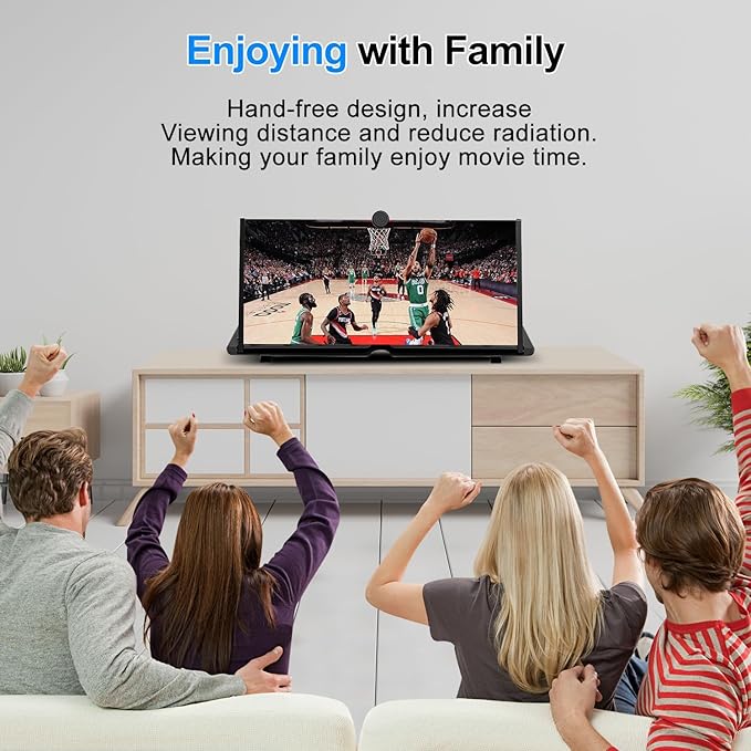 20 Inch Big Screen Magnifier for Cell Phone, Ultra-Clear Mobile Phone Screen Amplifier for Movies, Gaming, Video