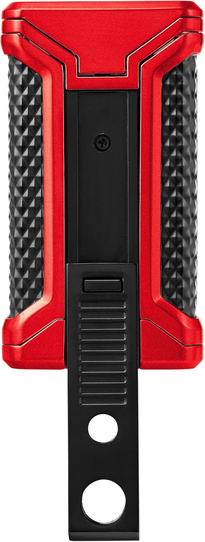 Colibri Ascari Triple Jet Torch Lighter, Windproof & Uses Butane Refill, Cigar Enthusiast's Choice with Integrated Punch, Blue Fuel Window, and Adjustable Flame (Metallic Red + Black)