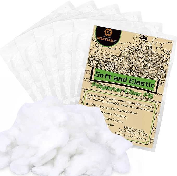 BUTUZE 900g/32oz Polyfill Stuffing, (2.1oz-4.4lb) Fiberfill for Crafts, Polyester Fiber Fill, Premium Stuffing Fiber Fill for Stuffing Pillow and Home Decoration Projects