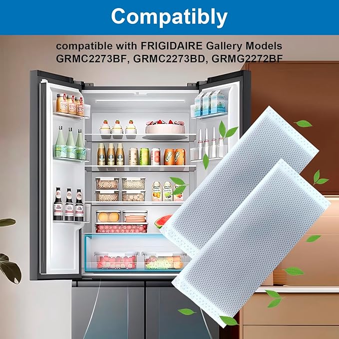 Refrigerator Air Filter Compatible with FRIGIDAIRE Gallery Models GRMC2273BF, GRMC2273BD, GRMG2272BF， Compatible with FRIGIDAIRE PureAir PK-2 Produce Keeper Plus FRPAPK2RF