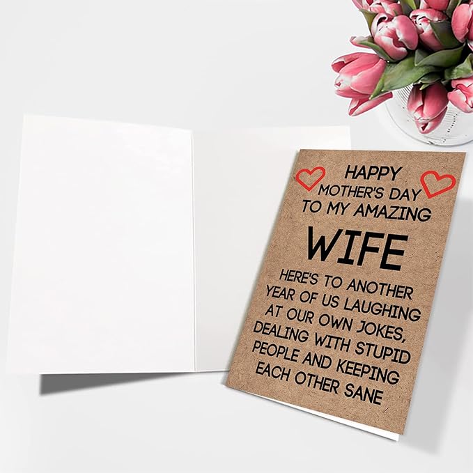 Ziwenhu Rude Wife Mother's Day Card from Husband, Funny Mothers Day Gifts Idea for Wife,Humor Mother's Day Card for Women,Unique Gifts for Mothers Day