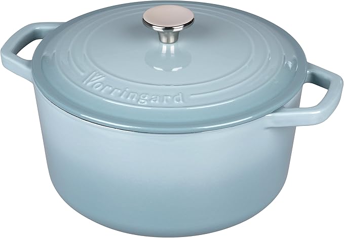 VORRINGARD Enameled Cast Iron Dutch Oven Pot with Lid, for Bread Baking, Round Bread Oven- include Sourdough Bread Baking Supplies Set, 6QT, Sea Salt
