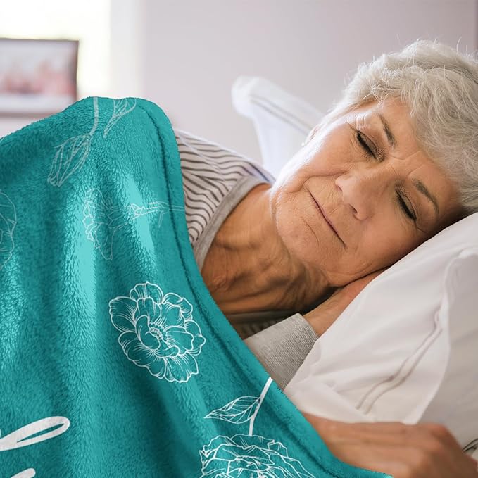 Mothers Day Grandma Gifts, Birthday Gifts for Grandma from Grandkids, to My Grandmother Soft Throw Blanket 50" x 60", Teal