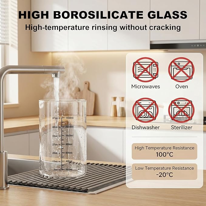 GVODE 1.6L Vacuum Coffee Canister with Time Display, Airtight Coffee Canister for Coffee Beans, Ground Coffee, Spices, 4500 Hours Life, High Borosilicate Glass, Home Kitchen Food Storage Organizers