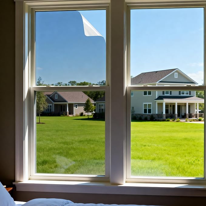 Window Privacy Tint Film - Superior Heat Rejection, Blocks 99% Harmful UV Rays, Enhances Privacy, Reduces Glare, Long-Lasting for Residential & Commercial Use (Ice Blue 29.5 InchX 6.56 Feet)