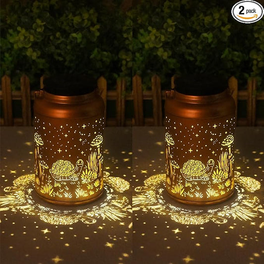 Mothers Day Gifts for Mom Grandma - Birthday Gifts for Women, 2 Pack Turtle Solar Lanterns Outdoor Waterproof - Hanging Turtle Solar Lights Garden Decor, Outdoor Decor for Patio, Yard