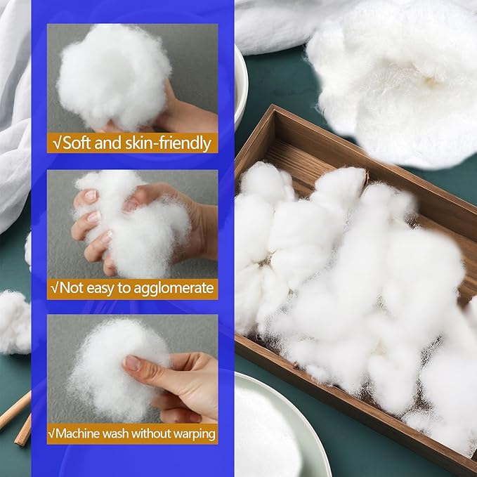 1kg/35.27oz Polyfill Stuffing for Stuffed Animals,Toys, Cloud Decorations, and More Crafts - Hypoallergenic Soft Pillow Filling Stuffing, High Resilience Fill Fiber, Machine Washable, Natural White