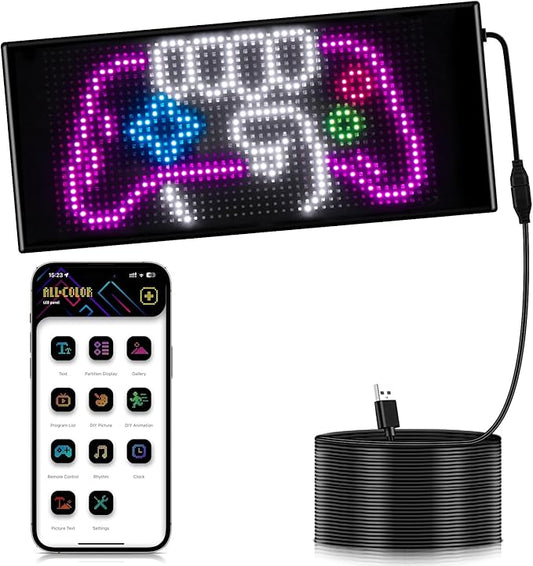 Dual Line LED Sign, Flexible LED Display Screen, Remote & App Control, for Indoor Advertising, Shop Window, Car Dealership Decoration (10.6 x 4.7in)