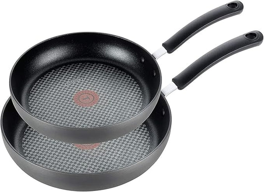 T-Fal Ultimate Hard Anodized Nonstick Fry Pan Set 2 Piece, 8, 10 Inch, Oven Broiler Safe 400F, Kitchen, Cookware, Pots and Pans Set Non Stick, Frying Pans, Dishwasher Safe, Onyx