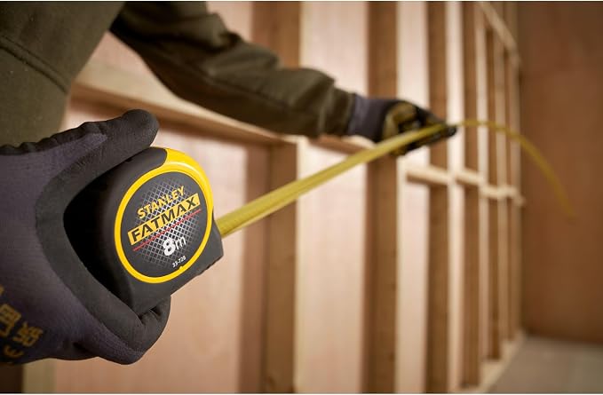 STANLEY Tape Measure Blade Armor 8 M Metric Shock Resistant with Mylar Coating and Cushion Grip 0-33-728