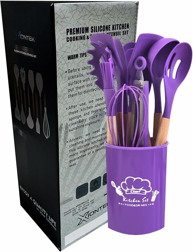 Silicone Kitchen Cooking Utensils Set, 12Pcs, Creative Baking Silicone Shovel Piece Non-Stick Frying Cooking