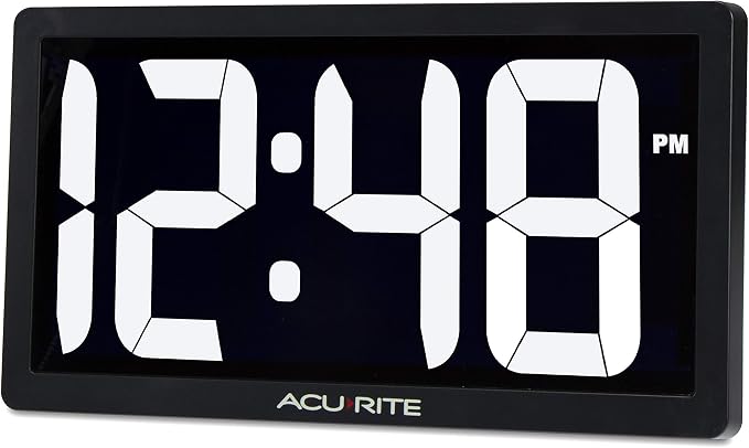 AcuRite Digital Clock with Auto Dimming Brightness, 10-Inch / White