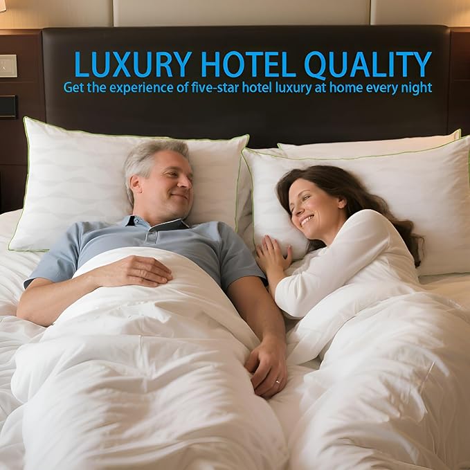 Bed Pillows Standard Size Set of 4,for Sleeping, Adjustable Standard Pillows 4 Pack with Zipper, Cooling Hotel Quality with Premium Soft Down Alternative Fill