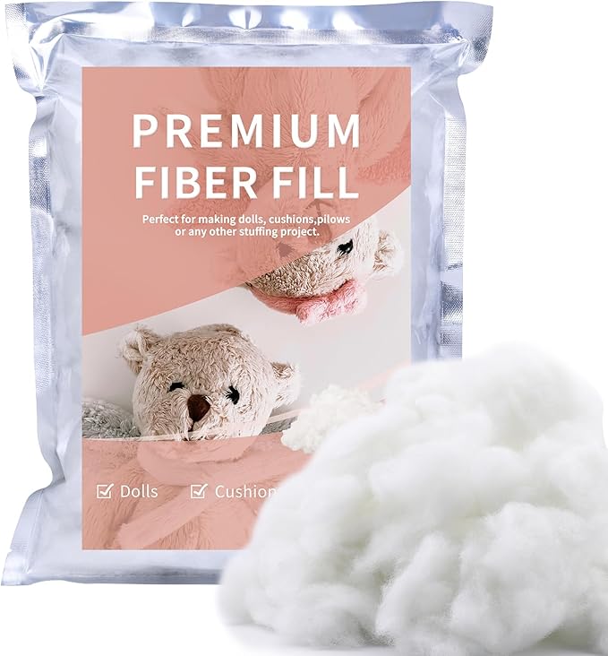 100g/3.5oz Premium Polyfill Stuffing for Stuffed Animals, (1.8oz-1.21 lb) Polyester Fiber Filling Stuffing, Fluff Polyfill Stuffing High Resilience Stuffing for Crafts, Crochet Stuffing