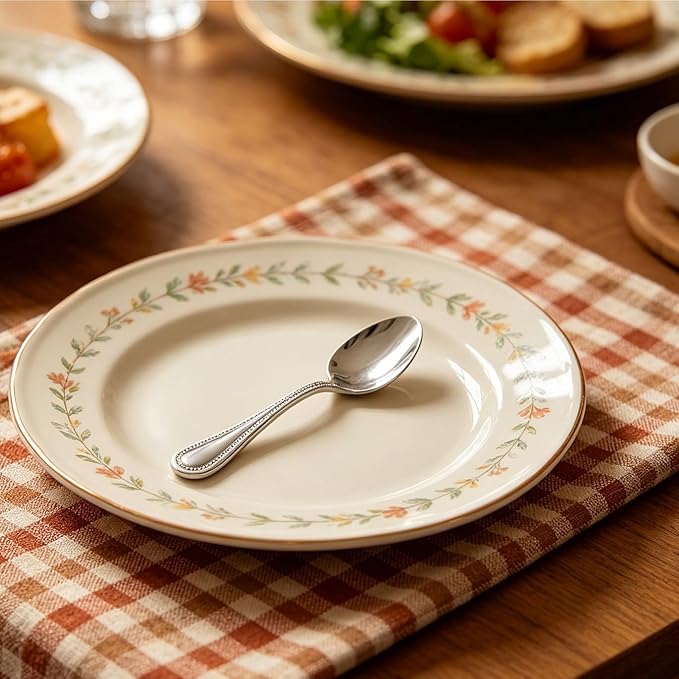 HaWare Silverware Set, 60-Piece Pearled Edge Stainless Steel Flatware for 12, Beading Tableware Cutlery Utensil for Home, Mirror Polished, Dishwasher Safe
