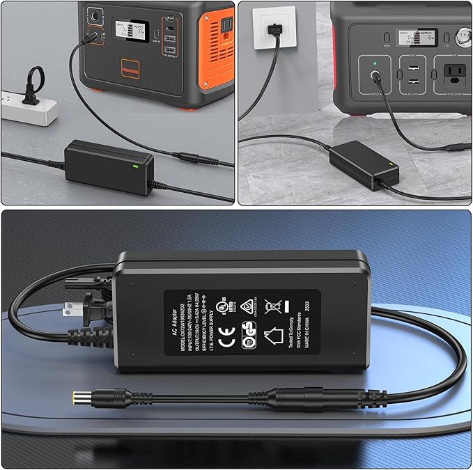 65W for Jackery Portable Power Station Charger Power Cord for Jackery Explorer 160 240 290 E290 E240 E160 Solar Generator & for Honda 290 200 Power Supply AC Adapter Battery Charging Plug Cable