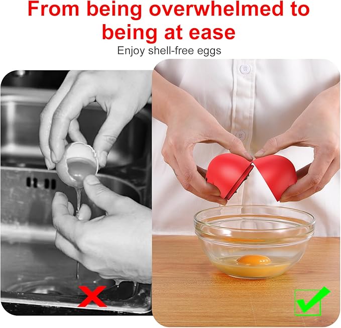 Egg Cracker, Silicone Egg Shell Opener, Cute Egg Shaped Design, Opens Eggs with Ease, A Little Happiness Boost for Your Kitchen (3, Mixed Colors)