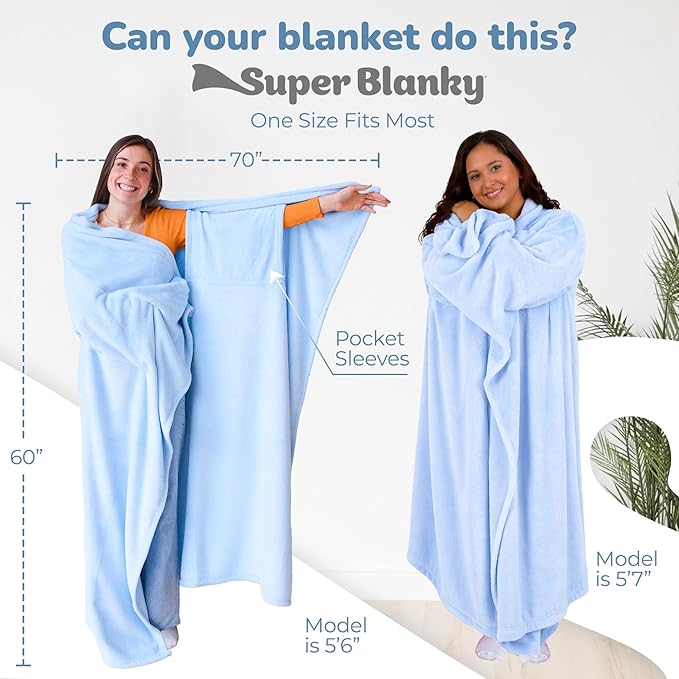 Super Blanky Wearable Blankets for Women, Adult Wearable Blanket Men, Mother's Day Gifts for Her, Wife Birthday Gift Ideas