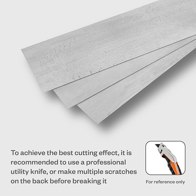 Peel and Stick Wall Panels, Easy Self Adhesive Vinyl Tiles Wall Planks, Farmhouse Wood Grain Shiplap for Kitchen Bedroom Interior WallDecor (12 pcs/18.1 Sq Ft/Box) (Classic White Oak)