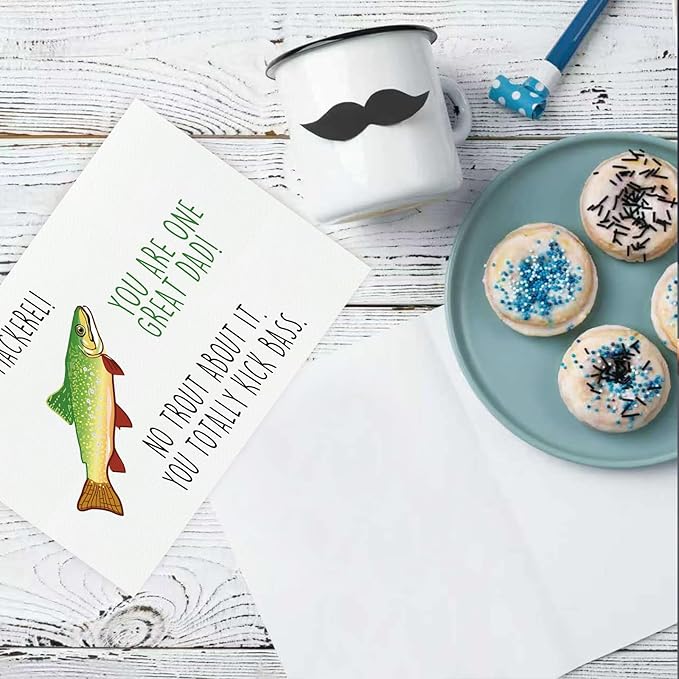 Fishing Fathers Day Card for Men, Fisherman Gift for Dad, Husband, Son, Brother, Grandpa, Perfect Pun Birthday Card for Fishing Lovers