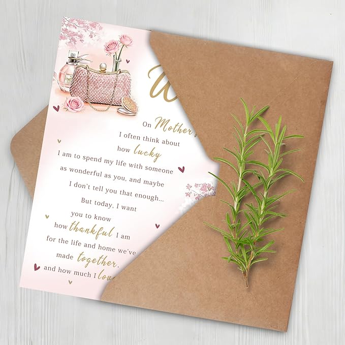 Mother's Day Card Gifts for Wife, Mothers Day Gifts from Husband, Wife Mothers Day Card