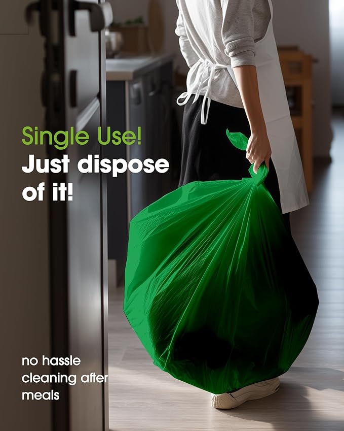 Pureegg Plastic Table Cloth Disposable 20 Pack, 54 x 108 Inch Table Cloths, St Patricks Day, Christmas Decorations, Tablecloths, Rectangle, Forest, Emerald, Plastic Cover, Leakproof & Sturdy, Green