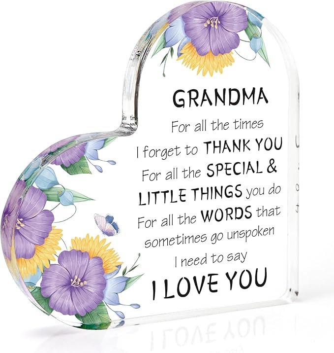 Mother's Day Gifts for Grandma, Grandma Birthday Gifts Mothers Day Gift Ideas, Presents for Grandma, Thanksgiving Christmas Gifts for Grandma Granny Nana Acrylic Desk Decor
