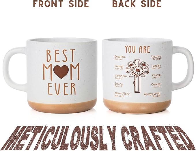 Mom Mug, Best Mom Ever Mug, Mothers Day Gifts from Daughter Son, Mother’s Day Gift for Mother from Child, Coffee Mug, Meaningful Mother Coffee Stoneware Mug