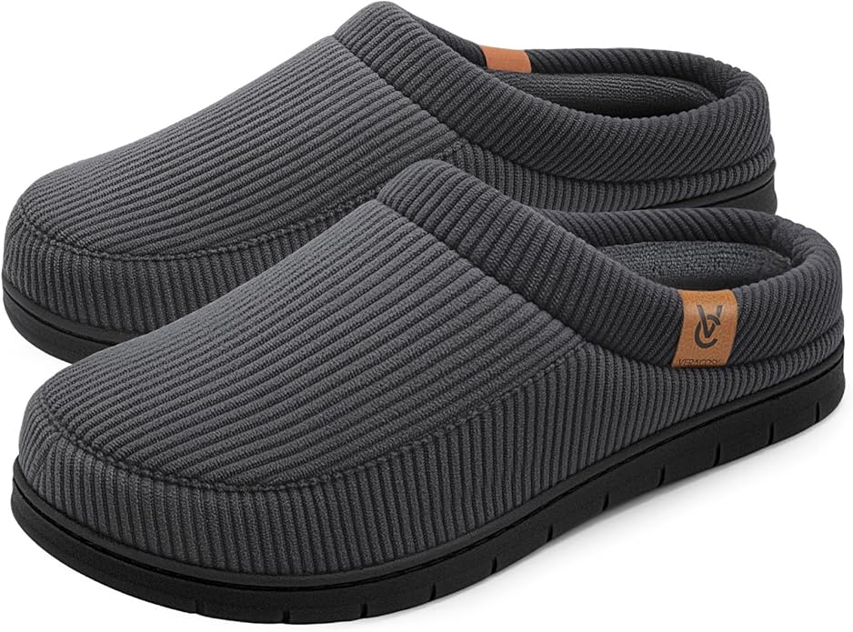 VeraCosy Men's Moccasin Slippers Comfy Soft Durable Slip-on Indoor Memory Foam House Shoes
