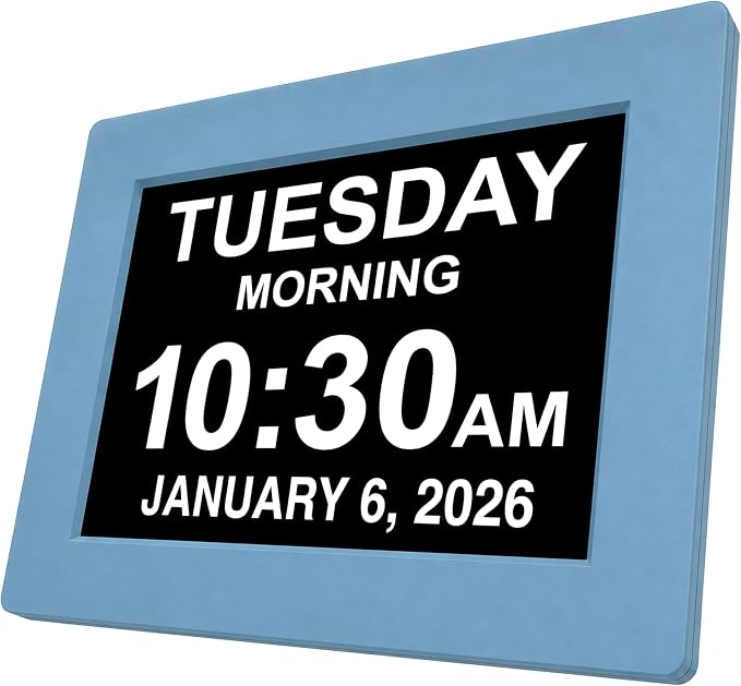 American Lifetime New 2026 Dementia Clock Large Digital Clock for Seniors, Large Display with Custom Alarms, Calendar Clock with Day & Date for Elderly, Clear Numbers Alzheimer Digital Clock Winter