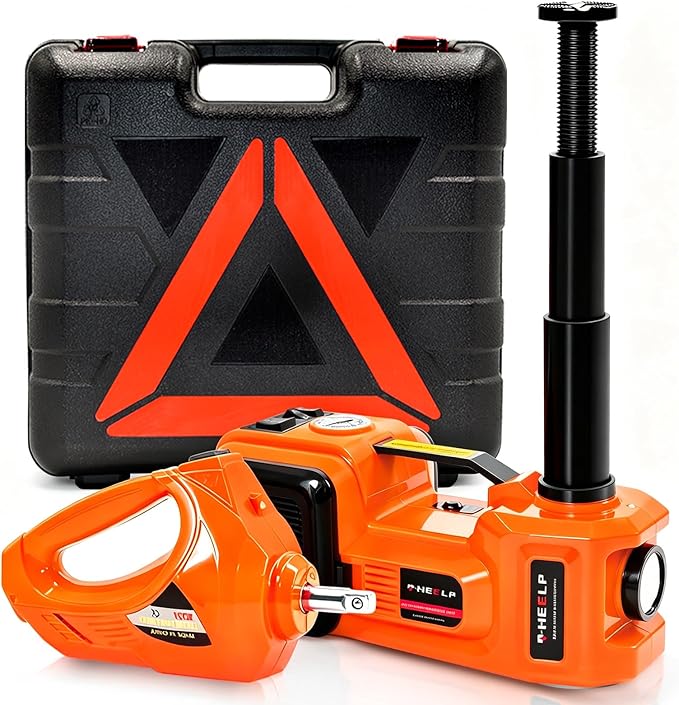 E-HEELP Electric Car Jack Kit 5Ton 12V Hydraulic Car Jack Lift (Lifting Range: 6.1~17.7 inch) with Electric Impact Wrench for SUV MPV Sedan Truck Change Tires Garage Repair