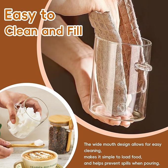 Glass Sugar Container with Spoon - 1 Pack 15oz Glass Jars with Bamboo Lid and Spoon, Bamboo Lid Storage Jar Containers for Coffee Beans, Spice, Brown Sugar, Tea, Flour, Nuts, Candy, Salts and More