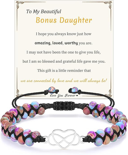 Mothers Day Gifts for Daughter Granddaughter, To My Mom Grandma Wife Girlfriend Sister Jasper Heart Bracelets Birthday Anniversary Christmas Stocking Stuffers Valentines Day Jewelry