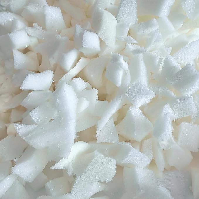 HOXXME 5lbs Shredded Memory Foam Filling or Bean Bag Filler, Premium Beanbag Stuffing/Foam Refill for Pillow, Dog Beds Chairs Cushion, Arts Crafts, Stuffed Animals (White, 5lbs)