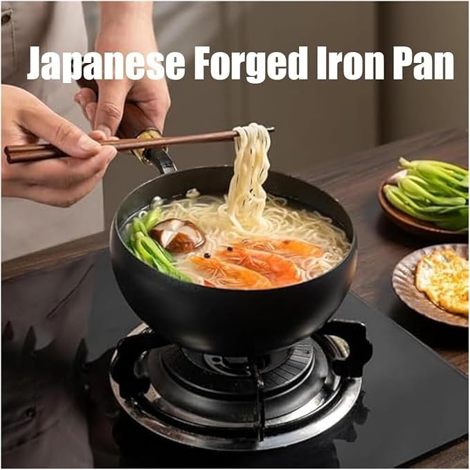 Uncoated Thick Iron Pot, Non-Stick Multifunctional Cast Irons Wok, High Purity Irons Frying Pan for Cooking