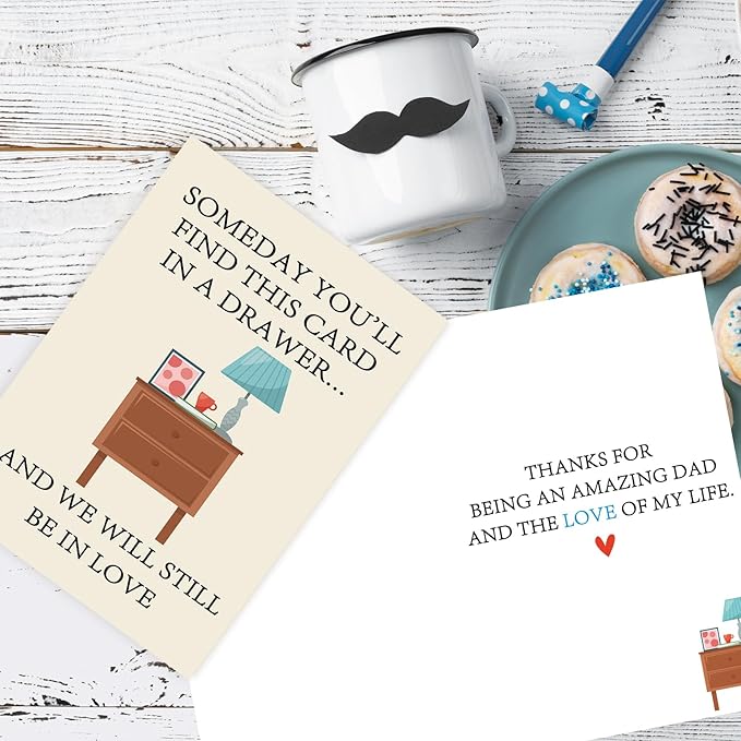 Romantic Fathers Day Card Gifts for Husband Boyfriend Fiance, Funny Father's Day Card from Wife Girlfriend Fiancee, Happy Fathers Day Decorations